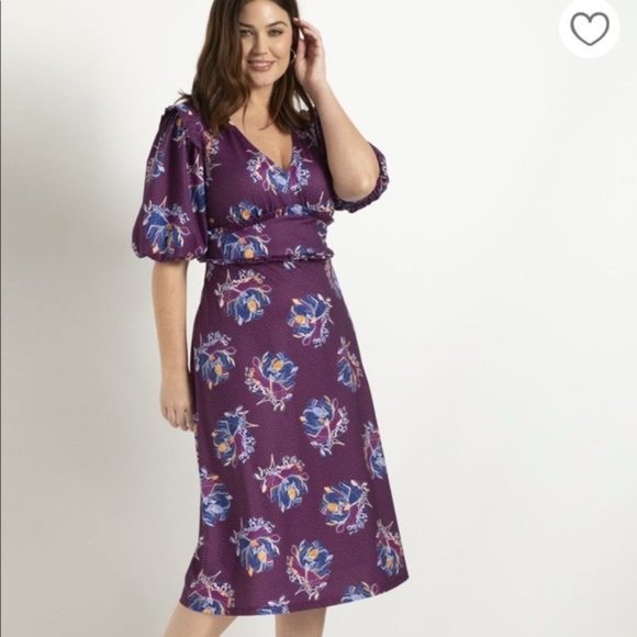 Eloquii Dresses & Skirts - NWT Eloquii Puff Sleeve Dress With Ruffle Details